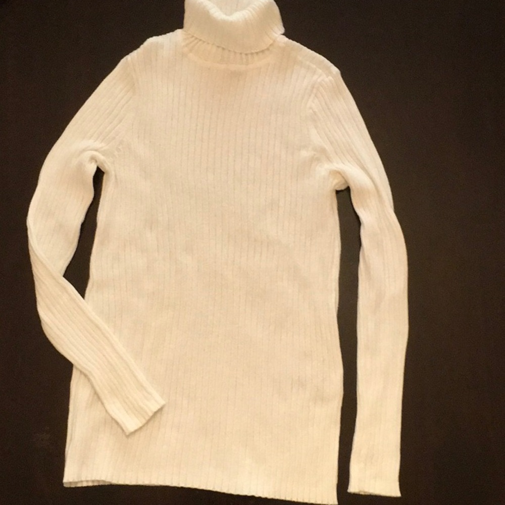 CHICOS COOLMAX CREAM TURTLENECK SWEATER S
